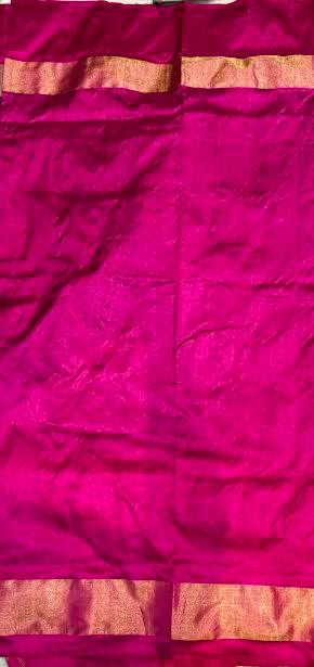 Regal Deep Purple & Pink Ikat Silk Saree with Rich Gold Zari - pochampallysarees.com