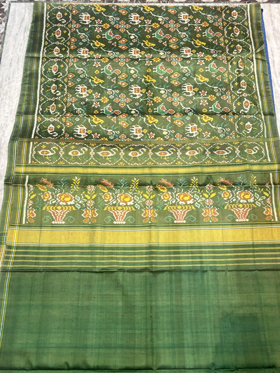 Authentic Green Ikkat Real Patola Silk Saree