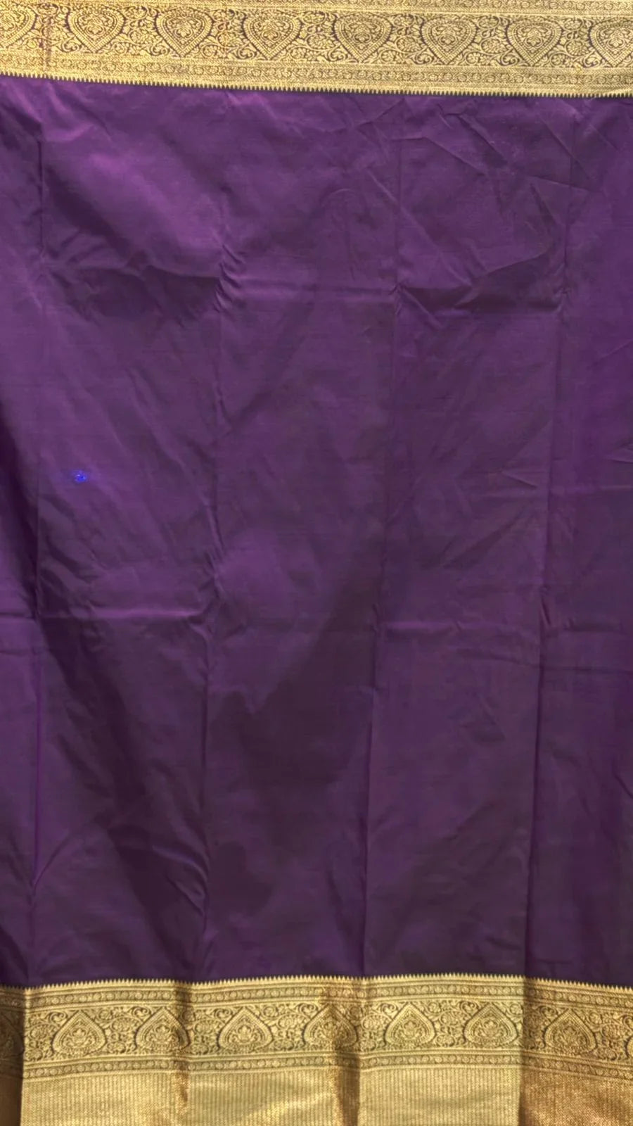 Authentic Magenta Purple Dharmavaram Silk Saree with Heavy Gold Zari Border - pochampallysarees.com