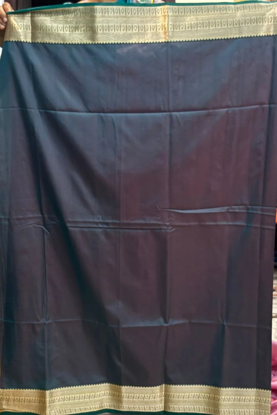 Elegant Lilac Pink Dharmavaram Silk Saree with Teal Green Zari Pallu - pochampallysarees.com