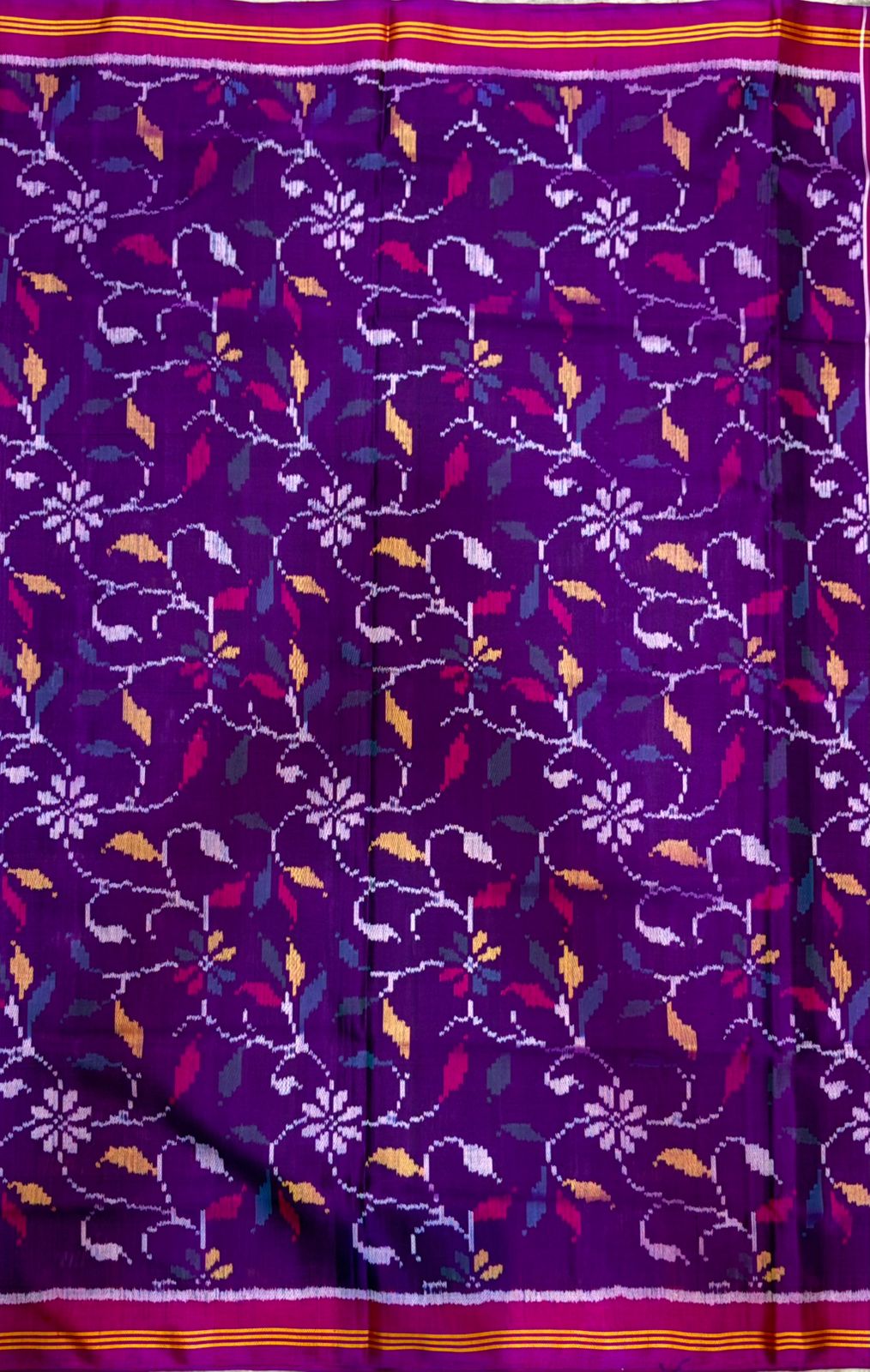 Authentic Deep Purple & Magenta Pure Real Patola Silk Saree