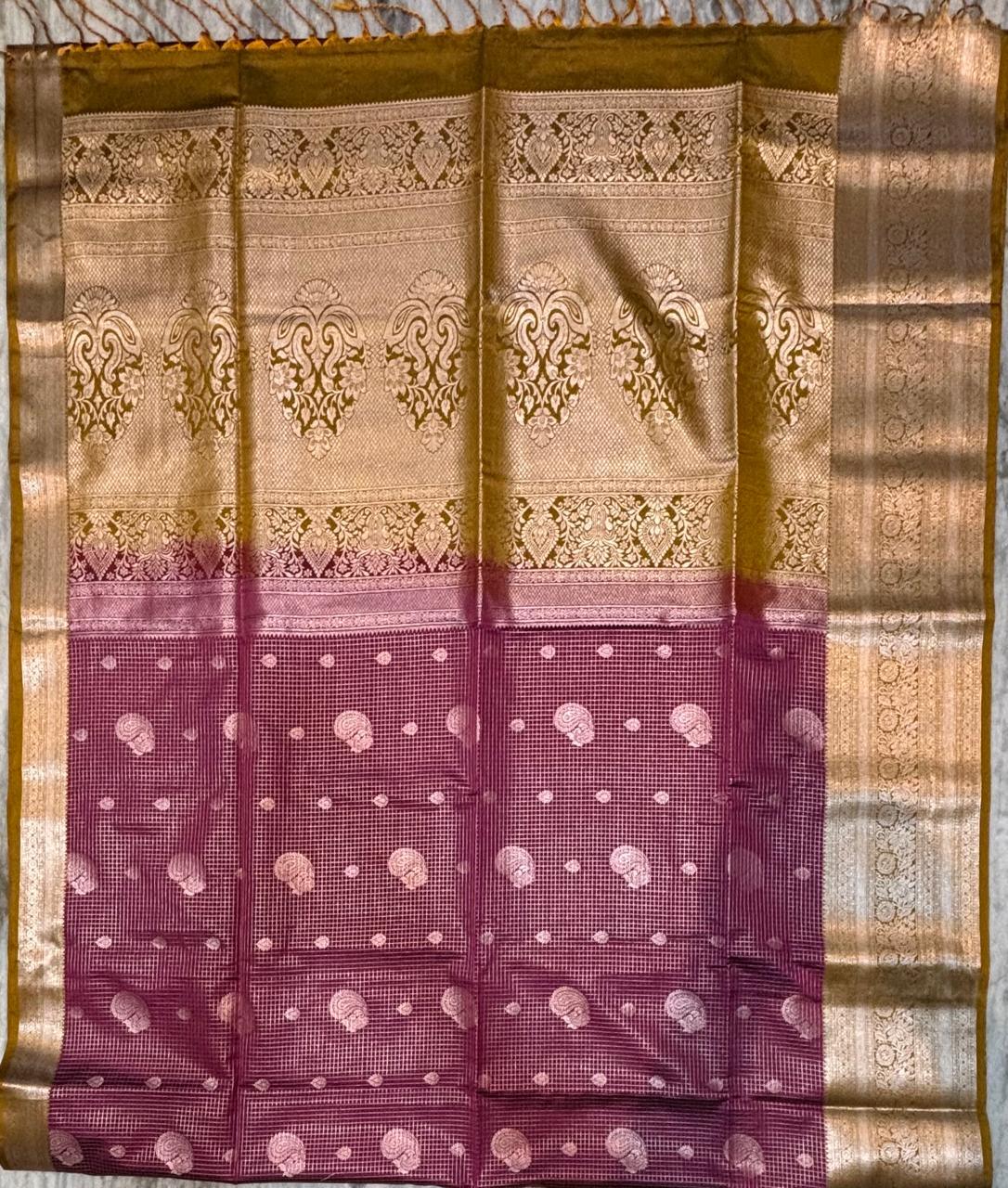 Traditional Magenta Pattu Silk Saree with Ornate Golden Zari - pochampallysarees.com