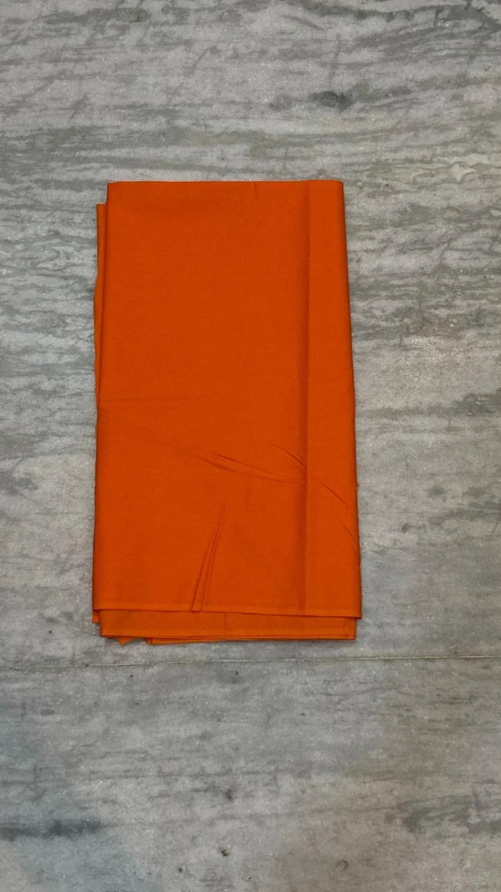Pure Handloom Ikat Purple and Orange Unstitched Suit Set - pochampallysarees.com