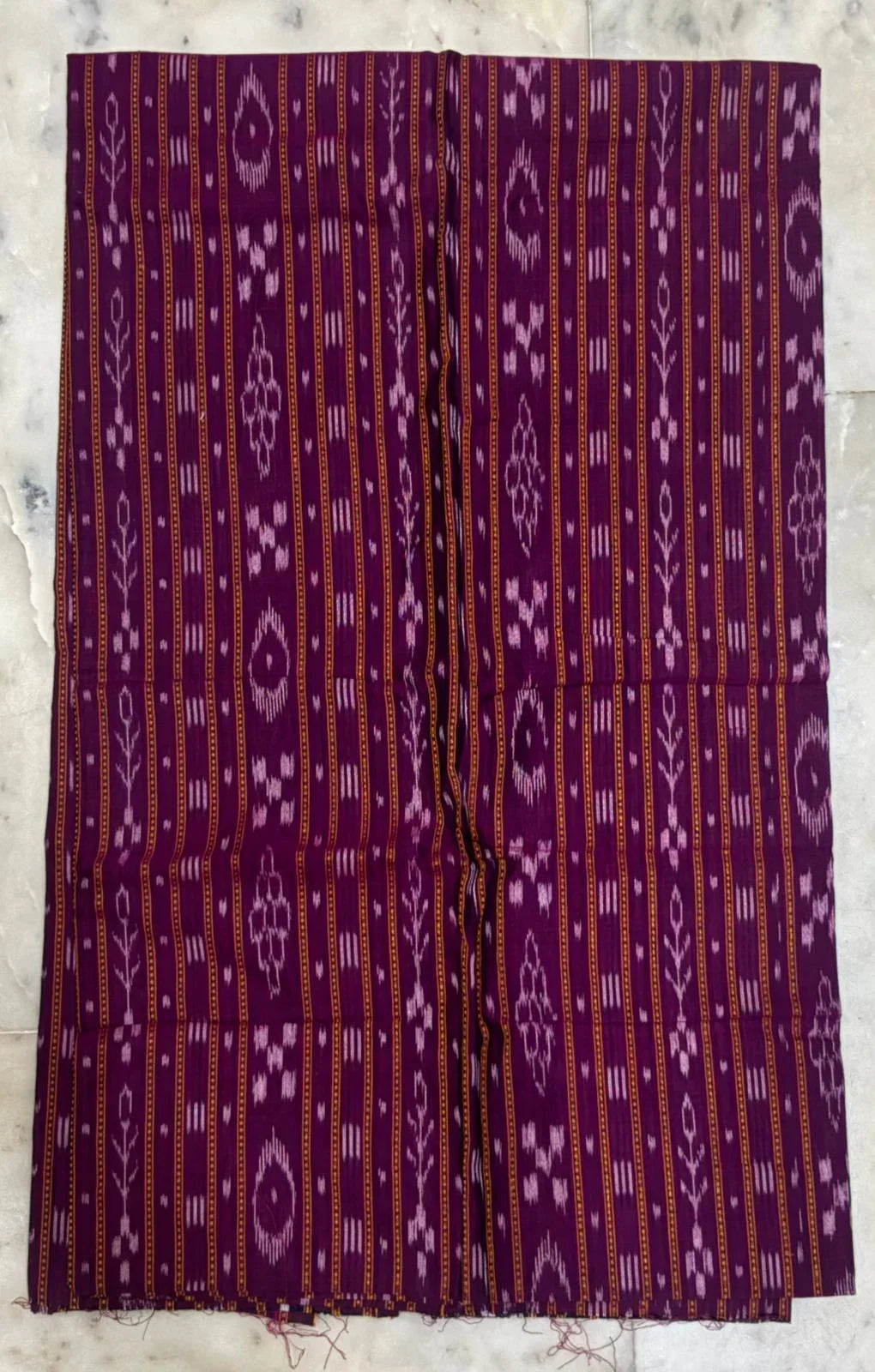 Unstitched Purple & Grey Ikat Cotton Suit Material - pochampallysarees.com