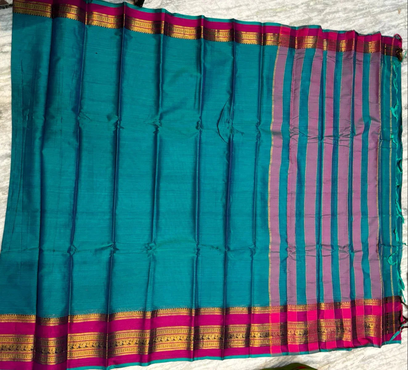 NARAYANPET SAREE GREEN COLOR ONLINE - pochampallysarees.com