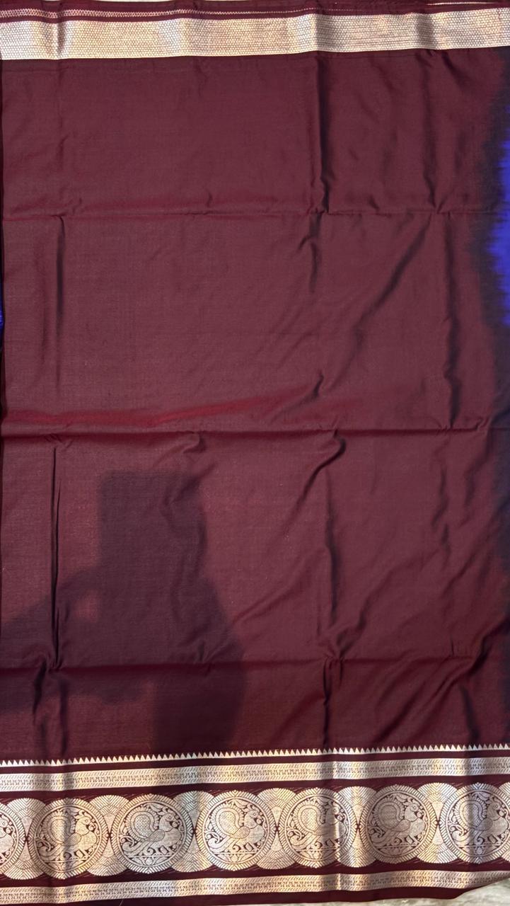 Dharmavaram Pattu Silk Saree Checks Purple - pochampallysarees.com