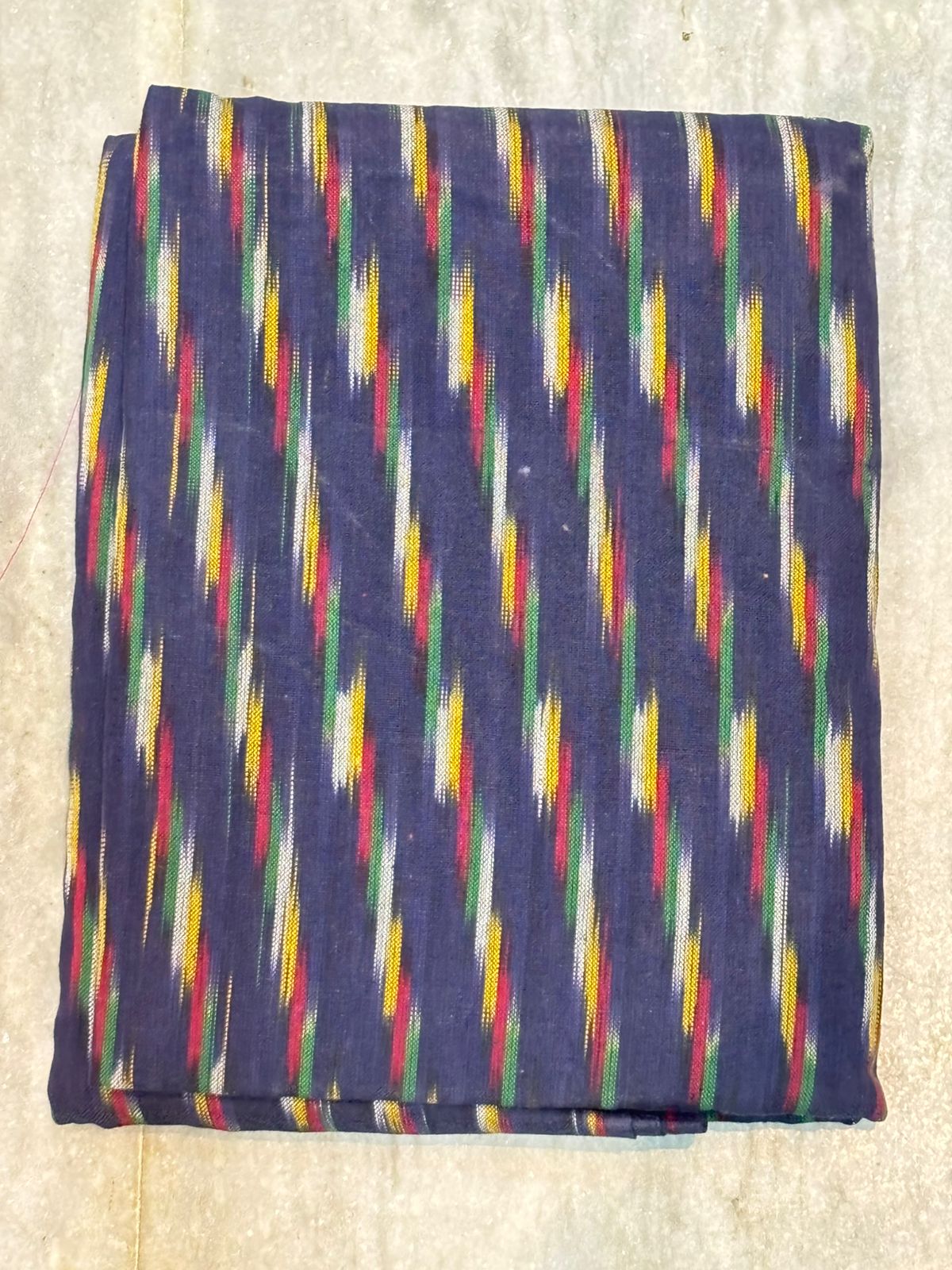 DOUBLE IKKAT COTTON NAVY BLUE WITH YELLOW COLOR SUITE -C47