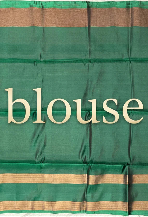 Olive Green & Emerald Soft Silk Saree Online | Traditional Zari - pochampallysarees.com