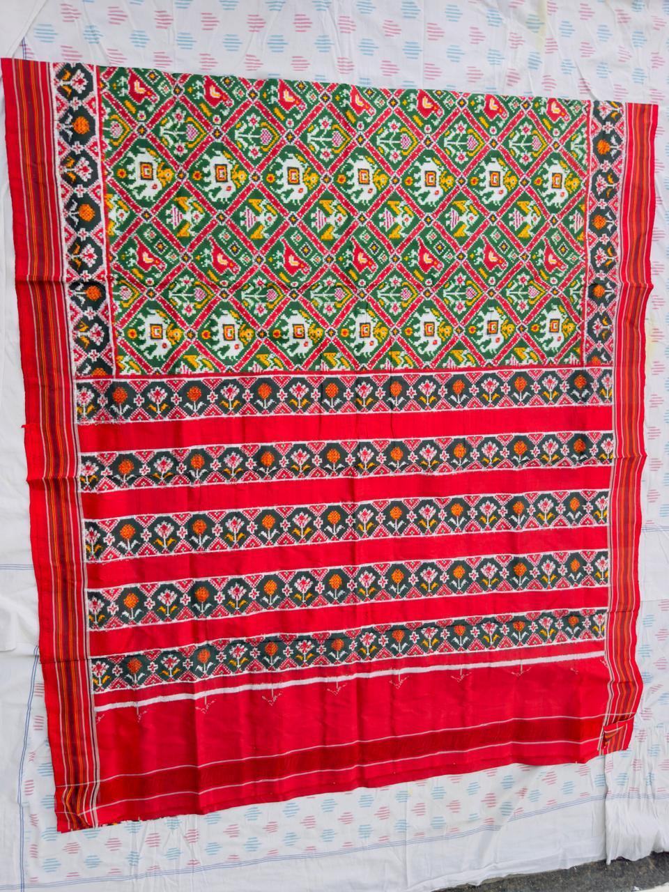 POCHAMPALLY DOUBLE IKKAT PATOLA SAREE - pochampallysarees.com