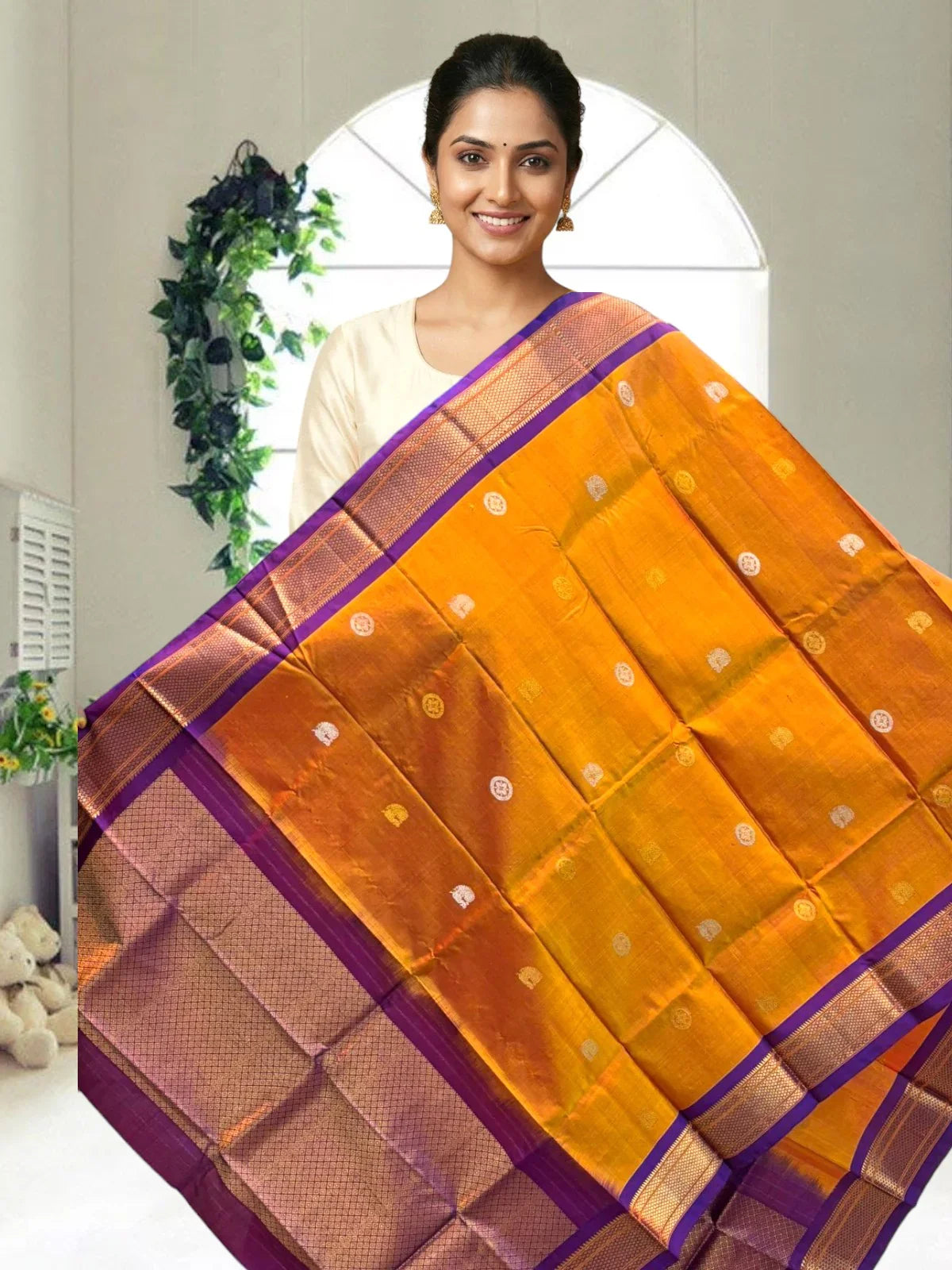 Authentic Gadwal Silk Dupatta | Pure Handloom Silk Mark Certified - pochampallysarees.com