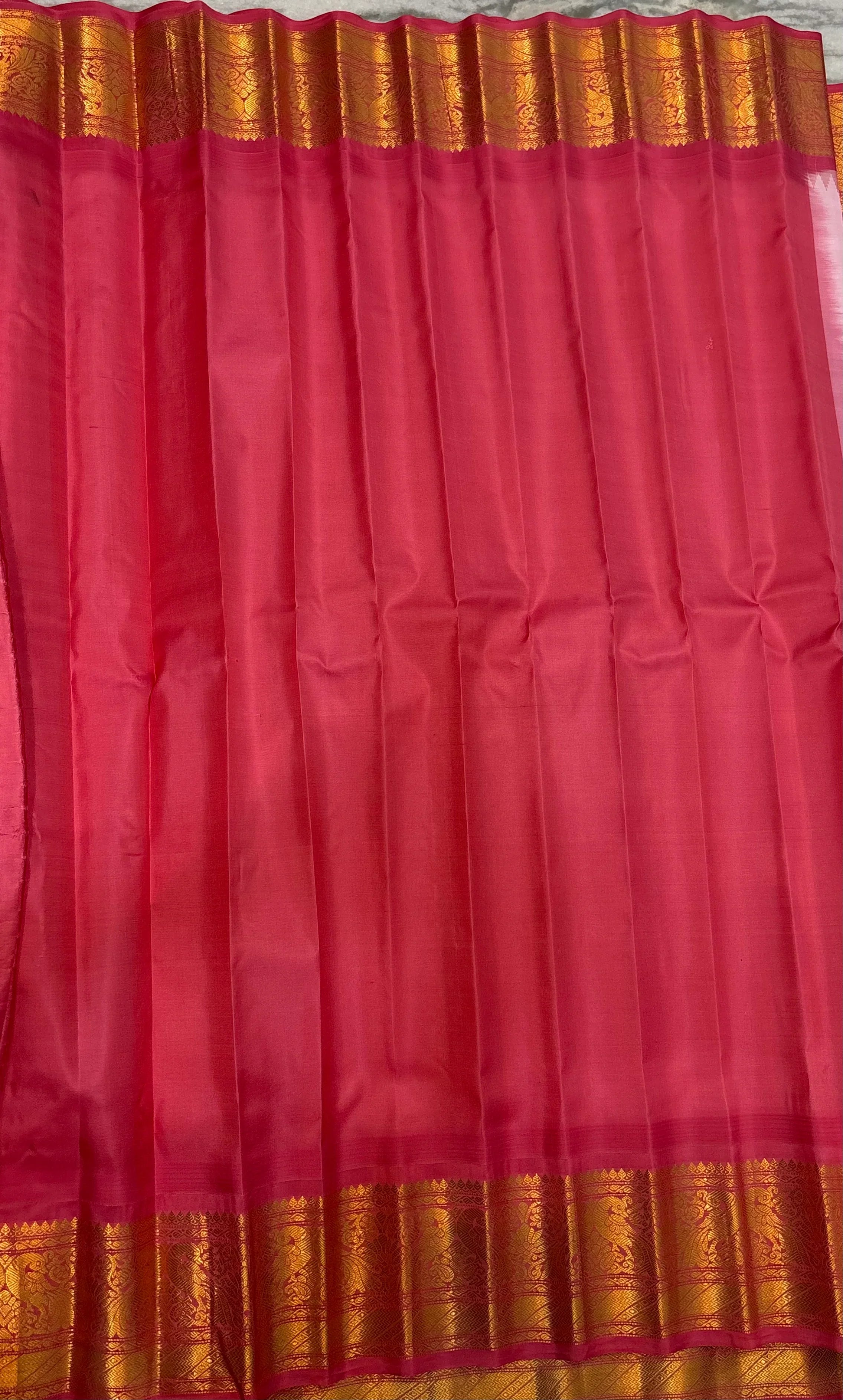 Elegant Off-White Pure Silk Saree with Contrasting Pink Zari Border and Mango Buttas - pochampallysarees.com