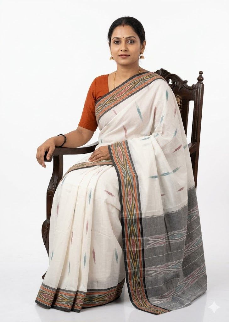 Authentic Pochampally Ikat Cotton Saree - pochampallysarees.com