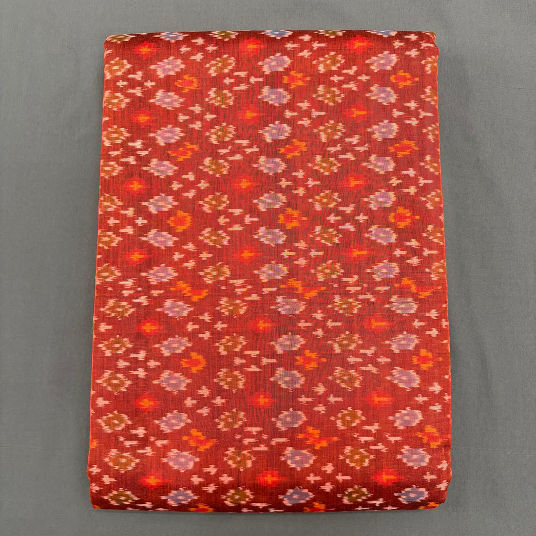 POCHAMPALLY IKKAT SICO RED COLOR FABRIC - pochampallysarees.com