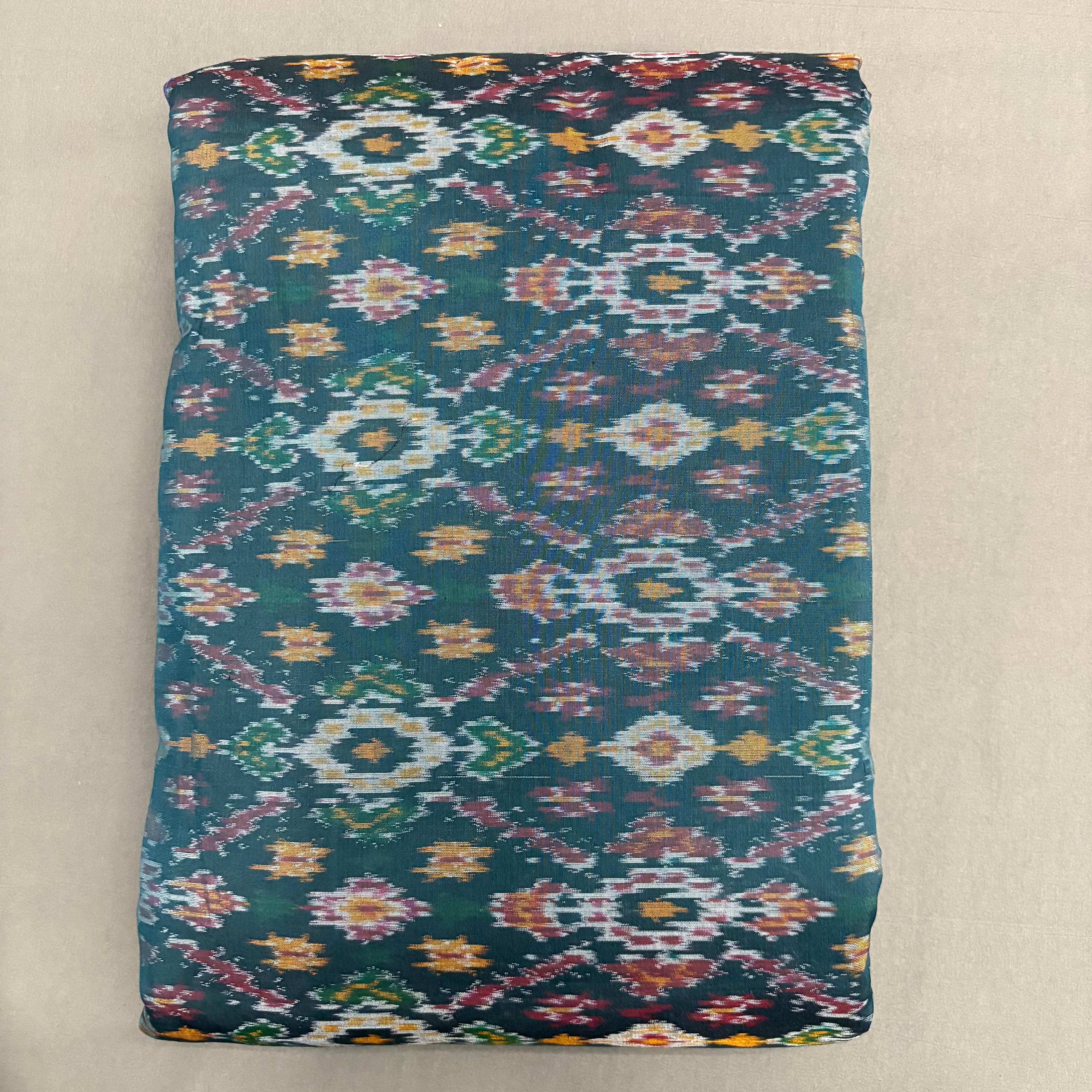 POCHAMPALLY IKKAT SICO NAVY BLUE FABRIC - pochampallysarees.com