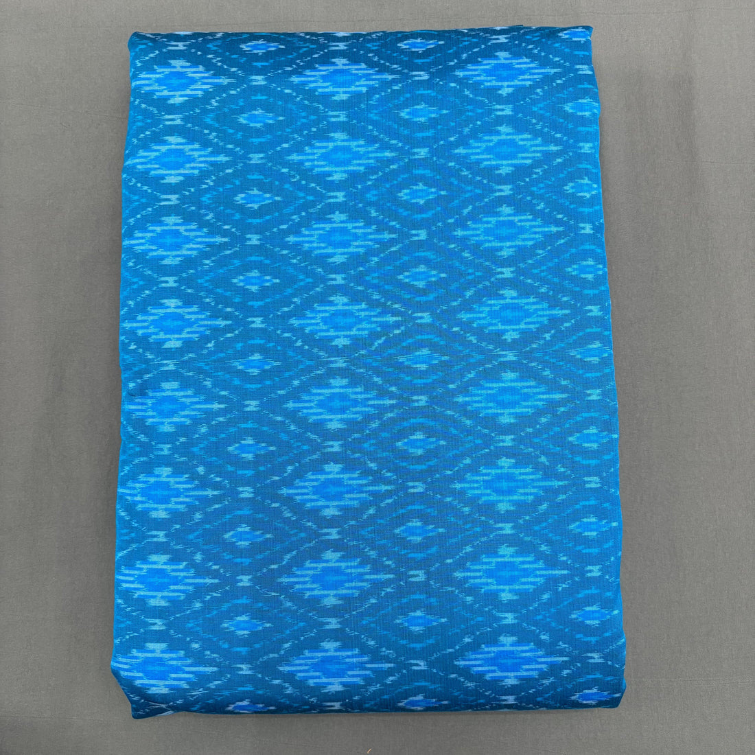 POCHAMPALLY IKKAT SICO ANANDA BLUE FABRIC - pochampallysarees.com