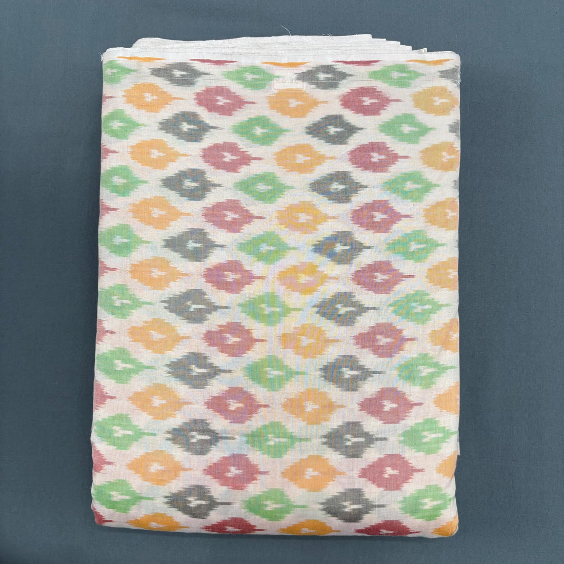 POCHAMPALLY IKKAT SICO CREAM COLOR FABRIC - pochampallysarees.com