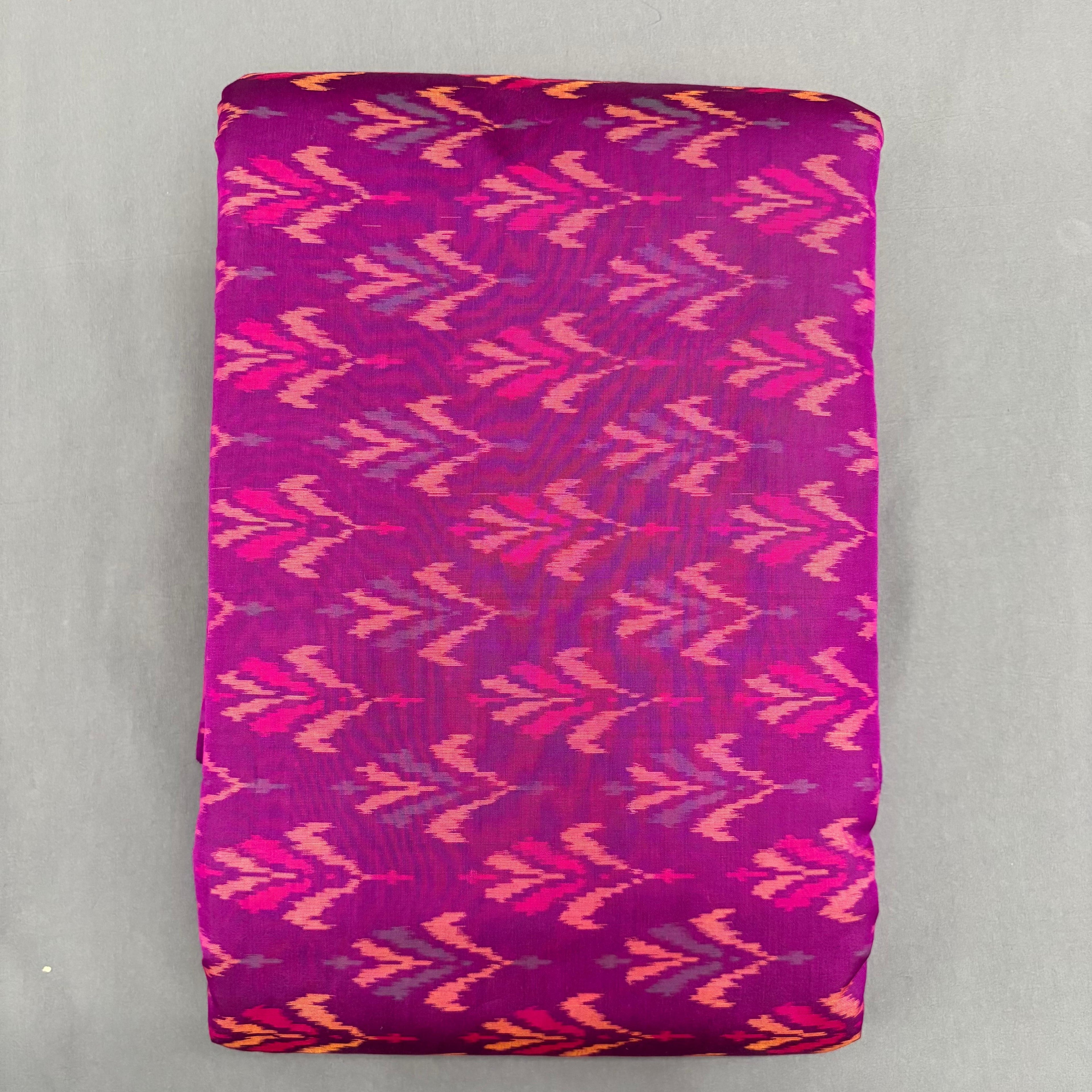 POCHAMPALLY IKKAT SICO PURPLE FABRIC - pochampallysarees.com