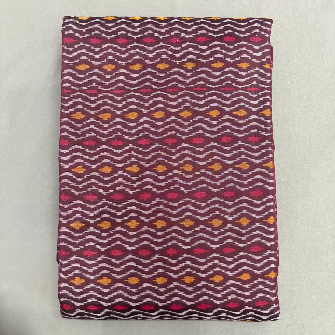 POCHAMPALLY IKKAT SICO CHOCOLATE FABRIC - pochampallysarees.com