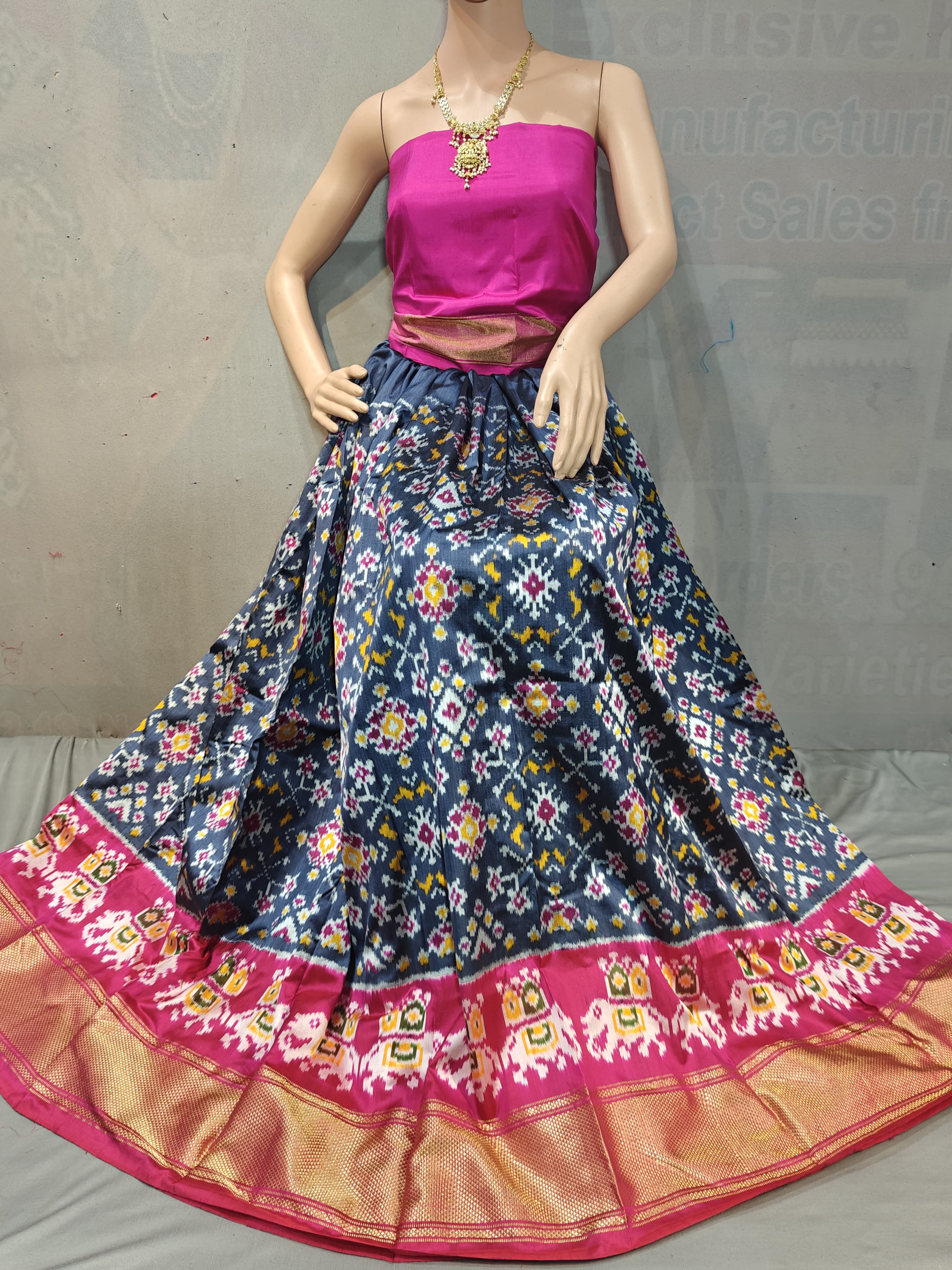 Pochampally Ikkat Silk Lehenga