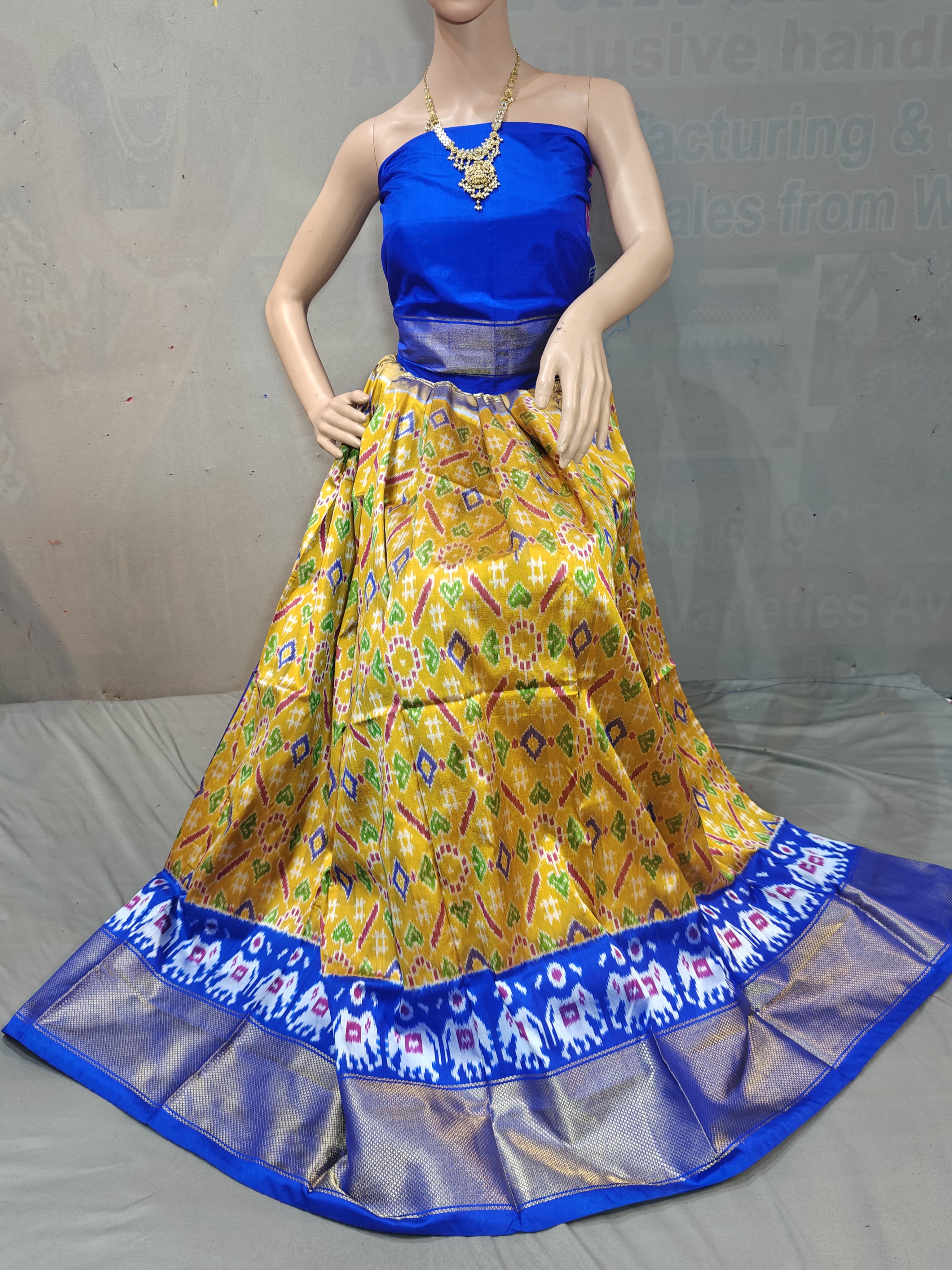 Pochampally Ikkat Silk Lehenga