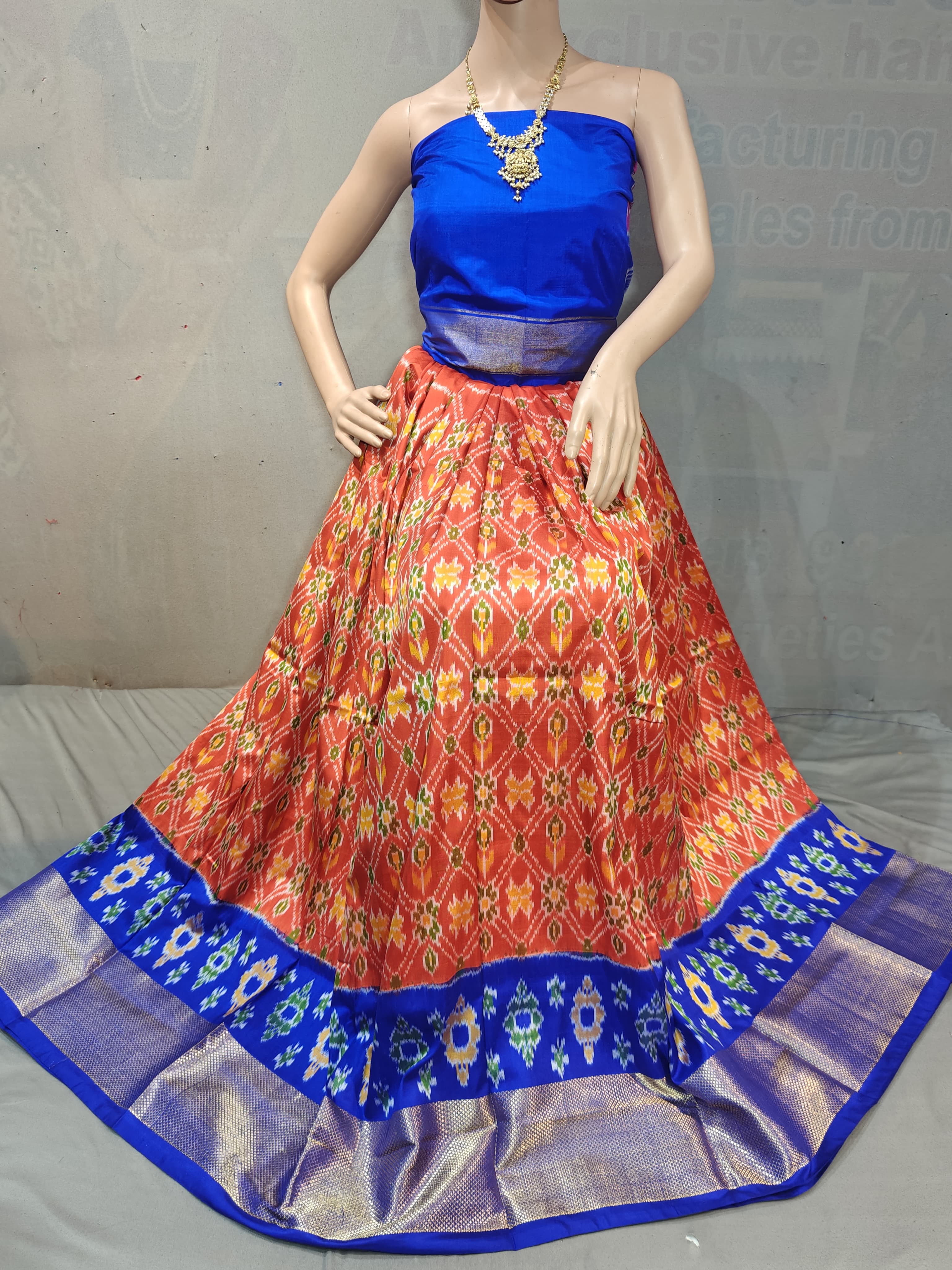 Pochampally Ikkat Silk Lehenga