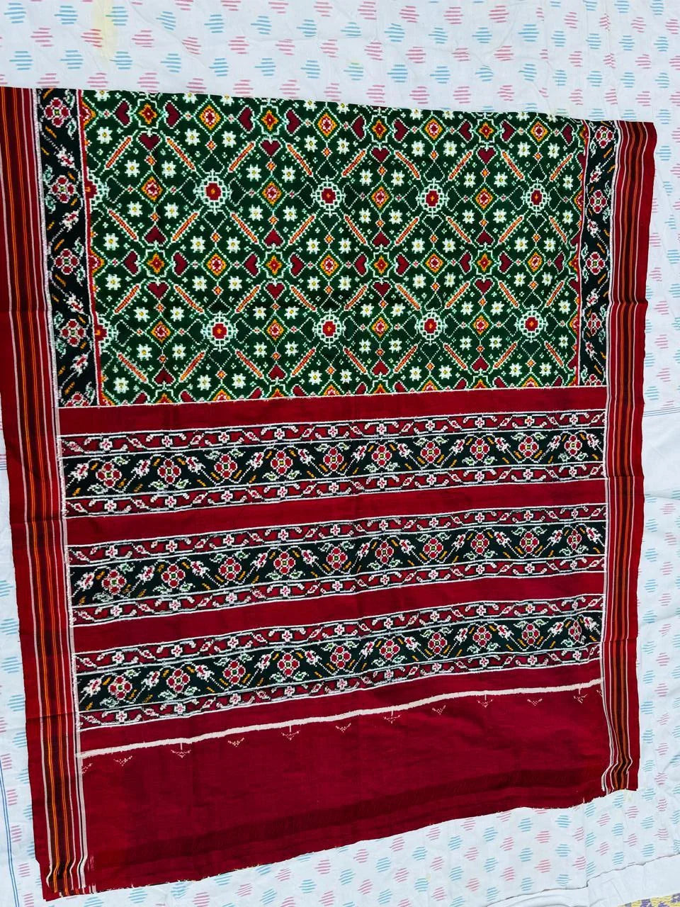 POCHAMPALLY DOUBLE IKKAT PATOLA SAREE - pochampallysarees.com