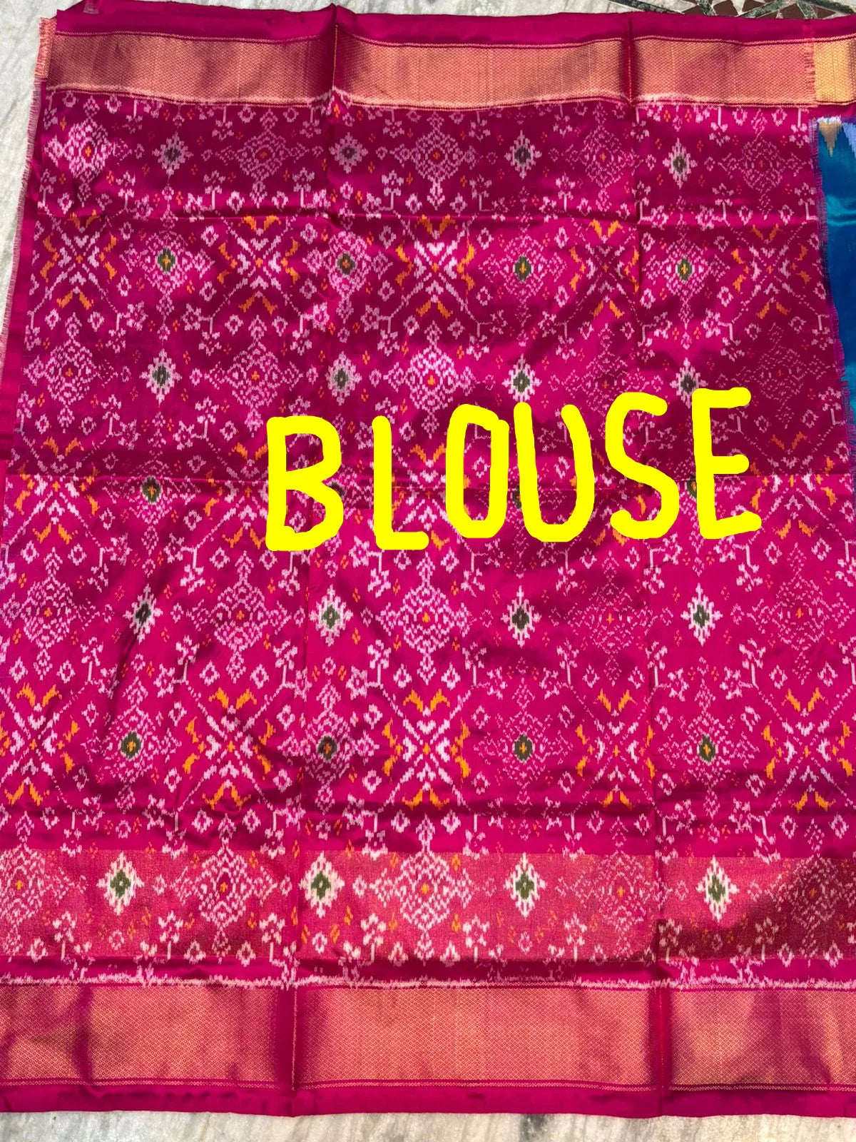 Pure Pochampally Ikkat Silk Saree in Teal & Magenta | Elephant Motif Border | Traditional Handloom Pattu Saree - pochampallysarees.com