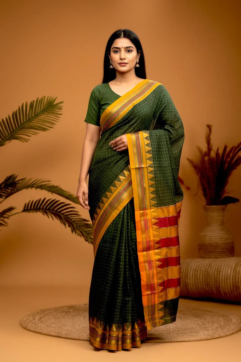 MANGALAGIRI COTTON SAREE RUNNING BLOUSE - pochampallysarees.com