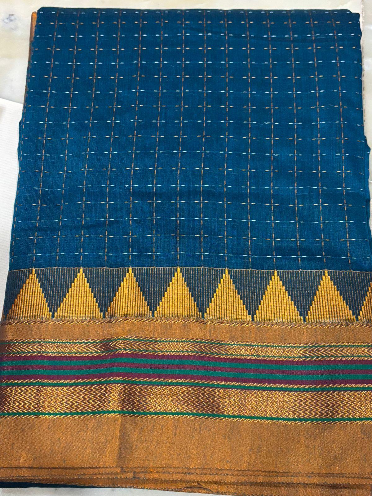 MANGALAGIRI COTTON SAREE RUNNING BLOUSE - pochampallysarees.com
