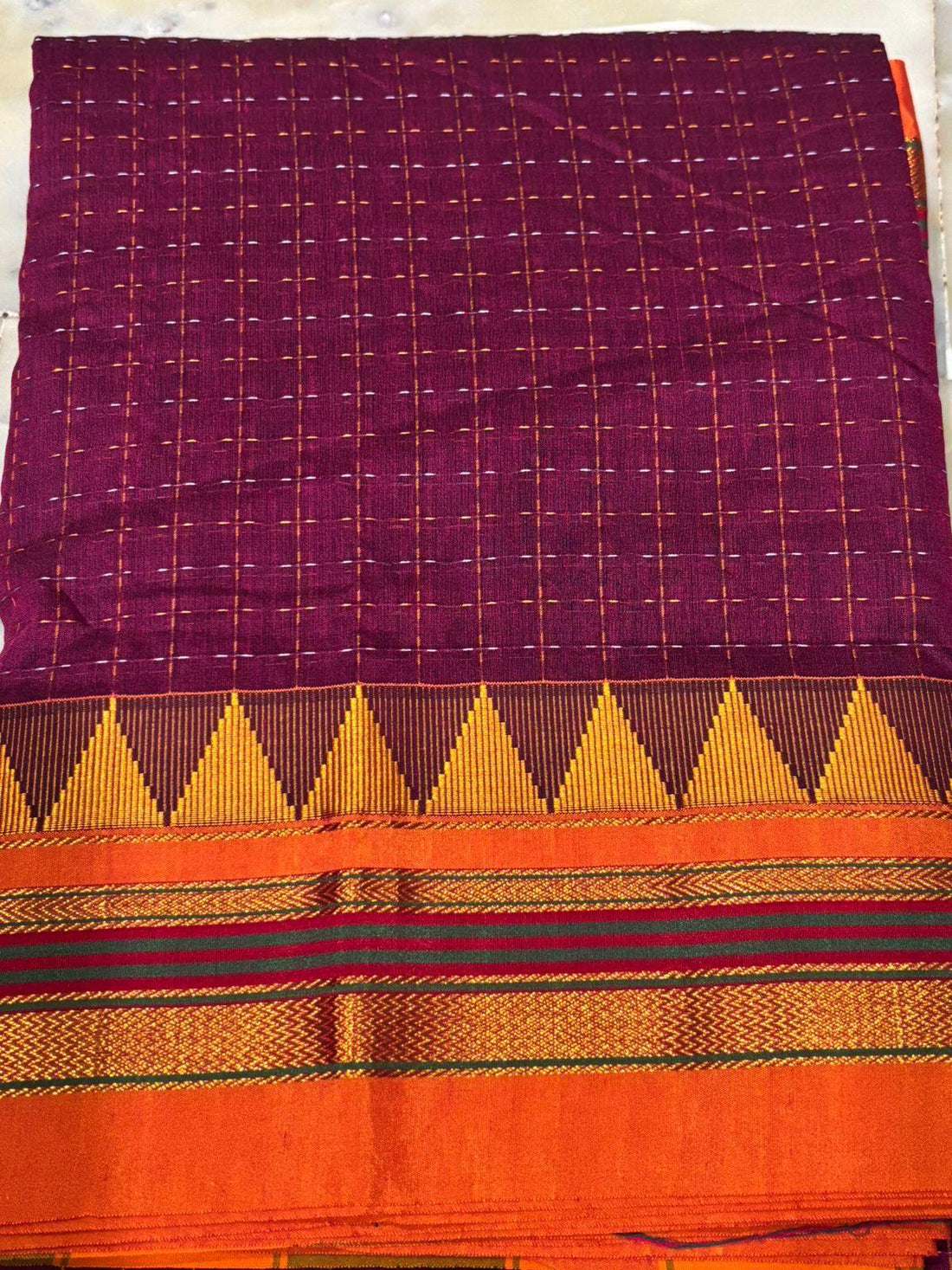 MANGALAGIRI COTTON SAREE RUNNING BLOUSE - pochampallysarees.com