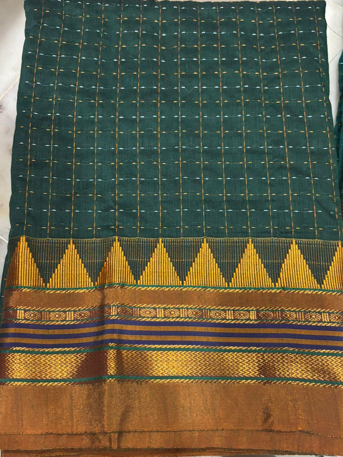 MANGALAGIRI COTTON SAREE RUNNING BLOUSE - pochampallysarees.com