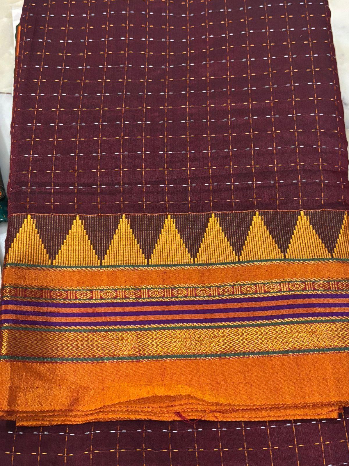 MANGALAGIRI COTTON SAREE RUNNING BLOUSE - pochampallysarees.com