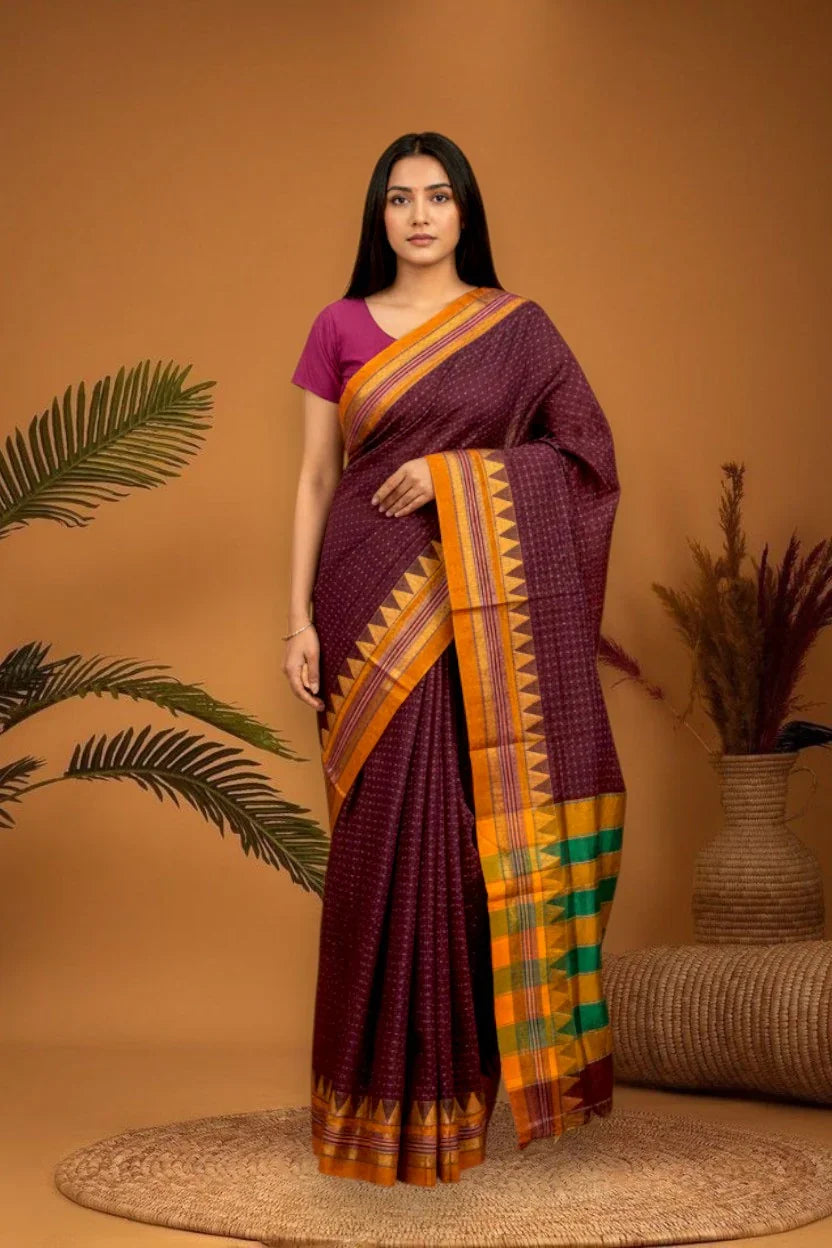 MANGALAGIRI COTTON SAREE RUNNING BLOUSE - pochampallysarees.com