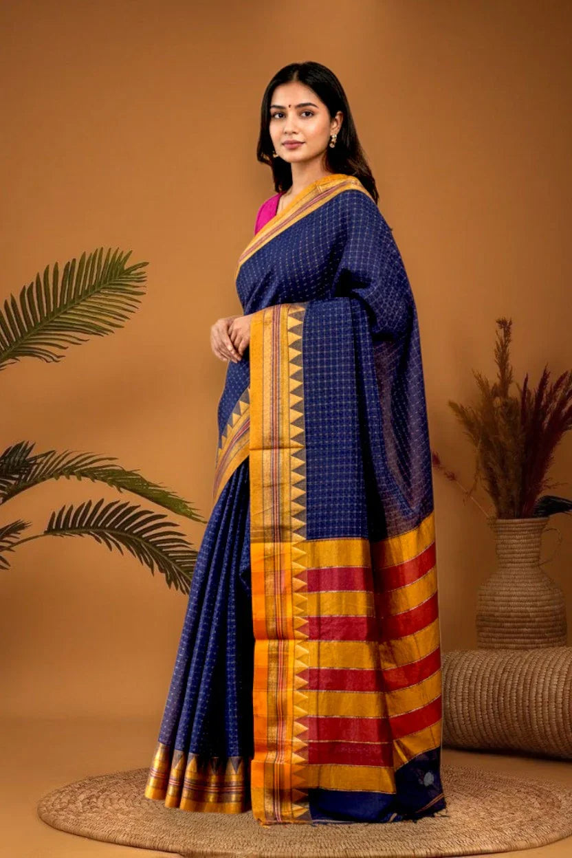 MANGALAGIRI COTTON SAREE RUNNING BLOUSE - pochampallysarees.com