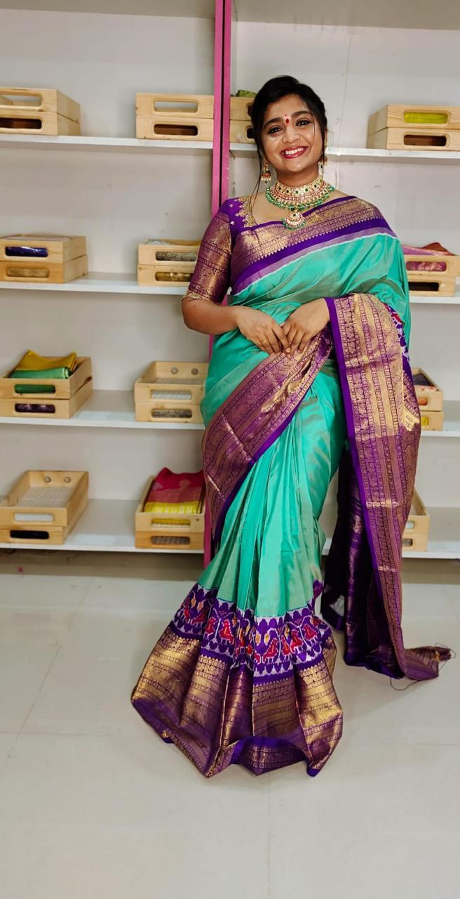 Pochampally Ikkat Pattu Sarees With Kanchi Border