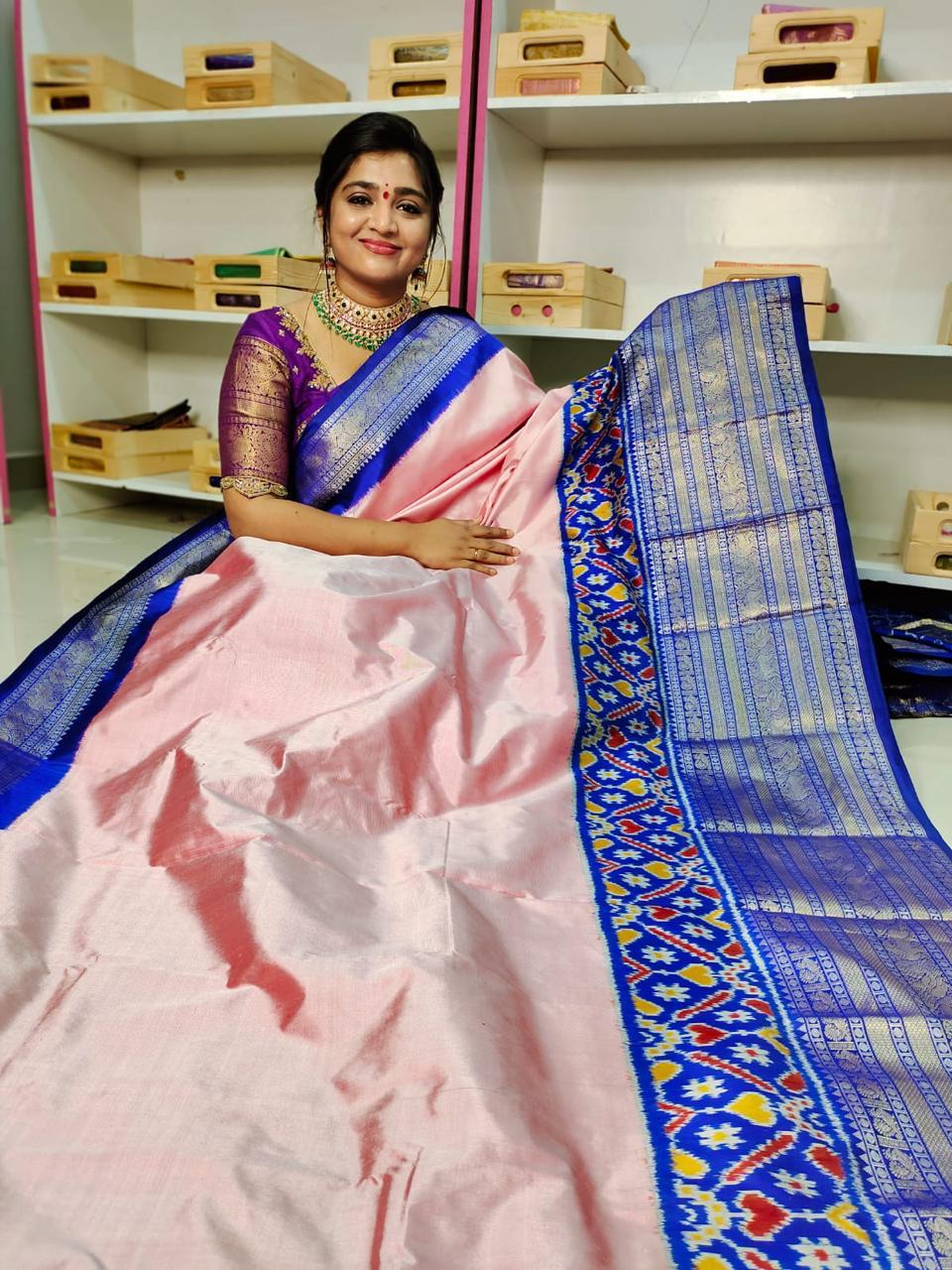 Pochampally Ikkat Pattu Sarees With Kanchi Border