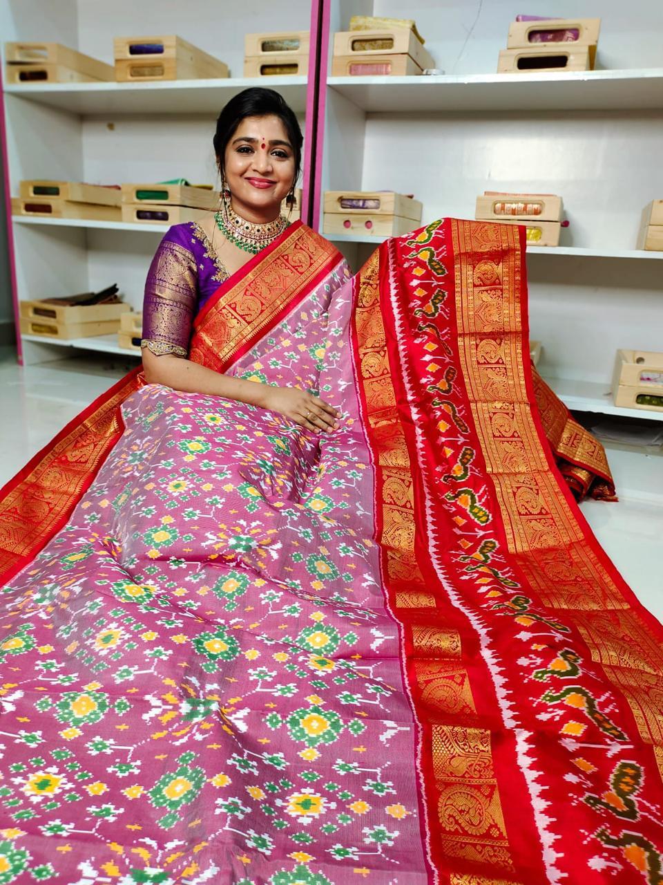 Pochampally Ikkat Pattu Sarees With Kanchi Border