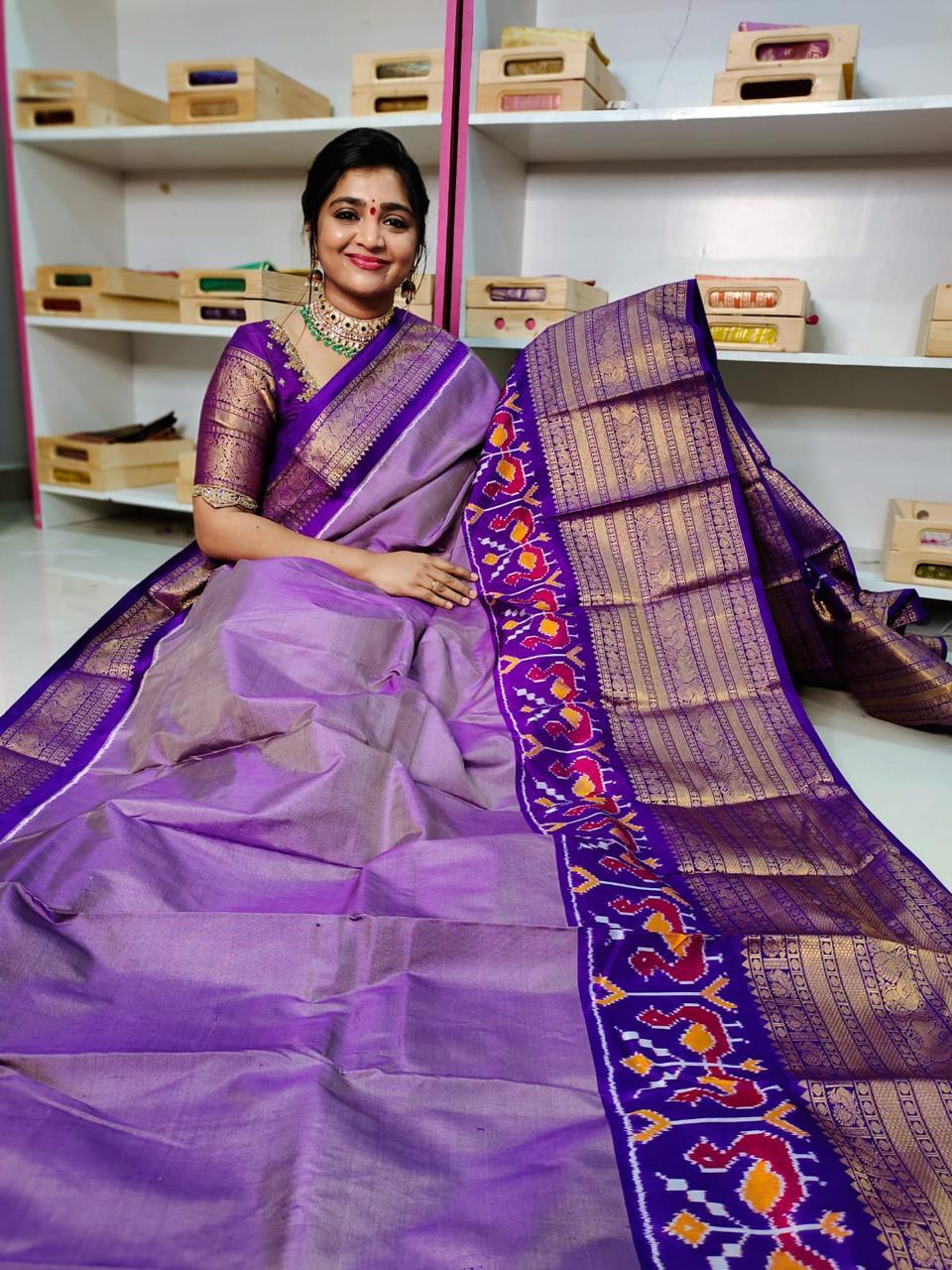 Pochampally Ikkat Pattu Sarees With Kanchi Border