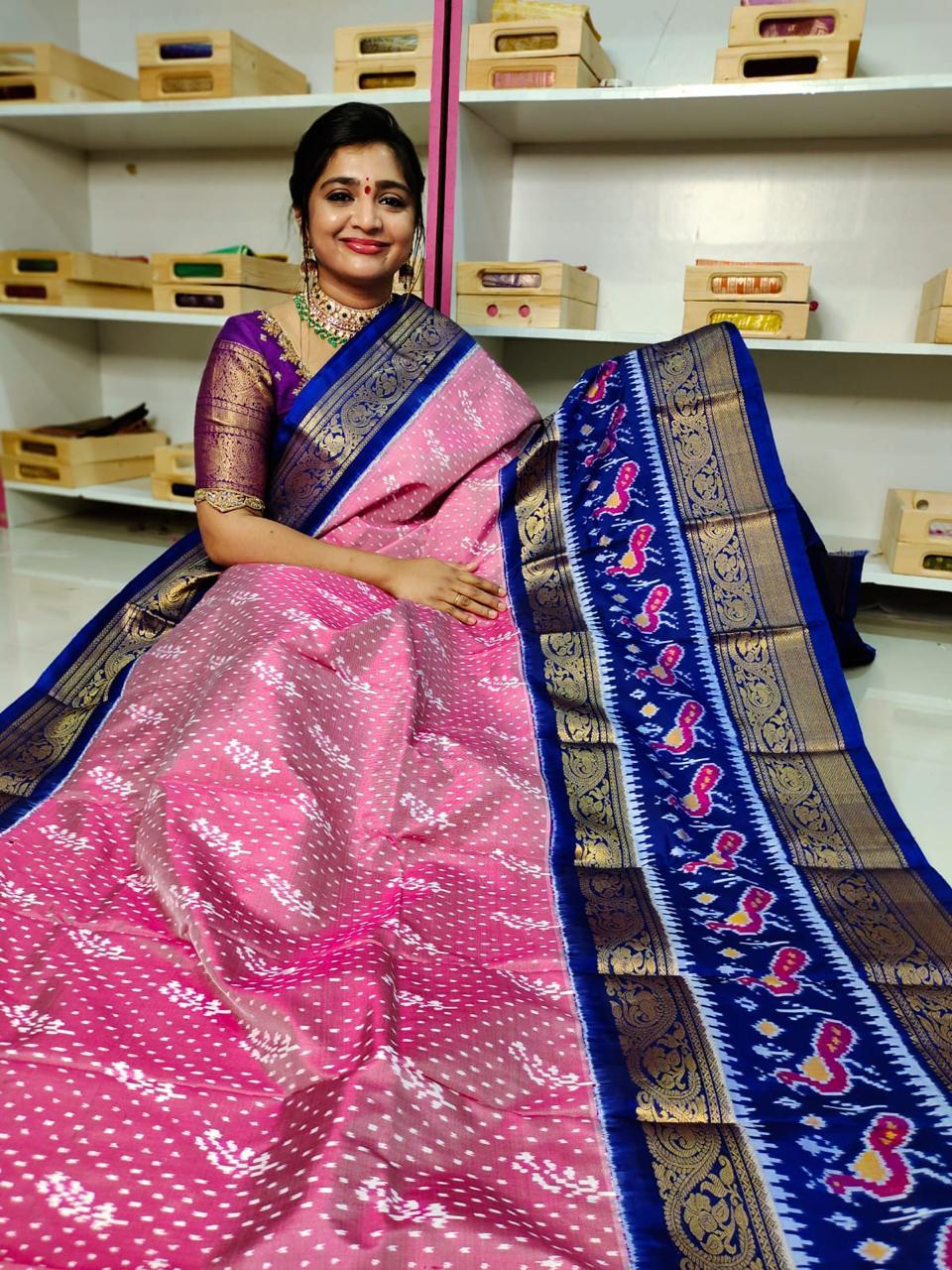 Pochampally Ikkat Pattu Sarees With Kanchi Border