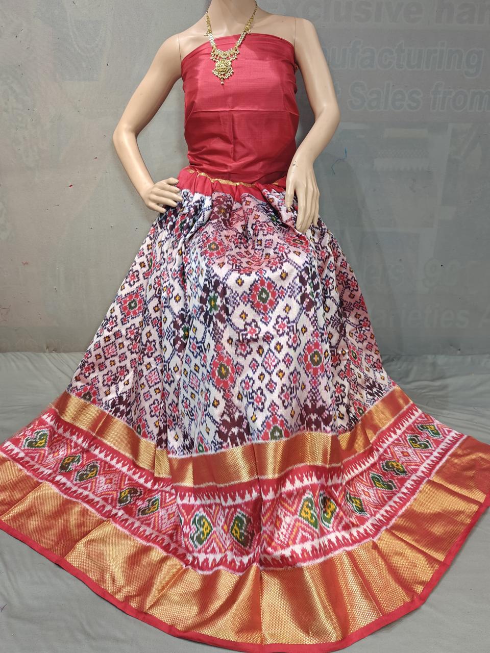 Pochampally Ikkat Silk Lehenga