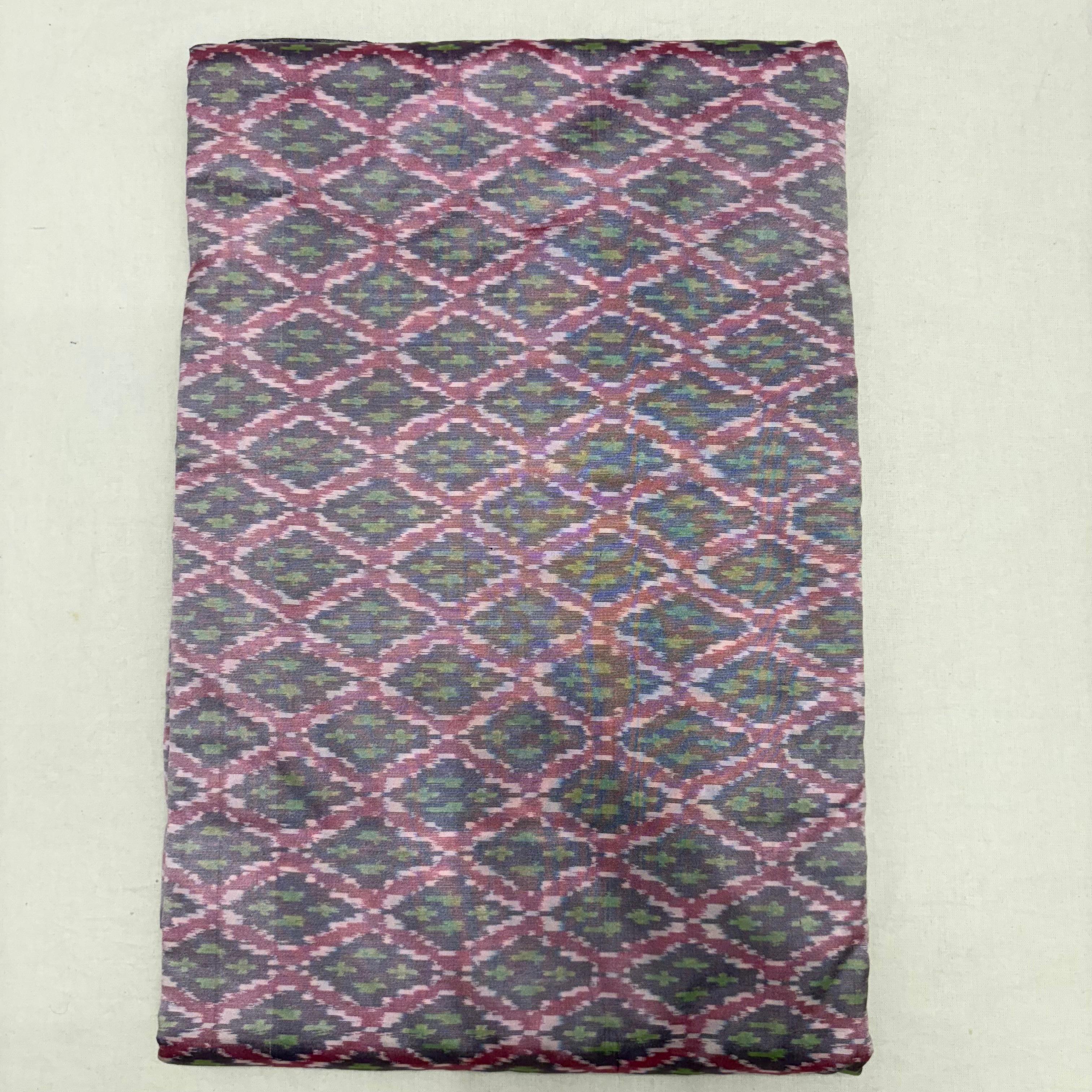 HAND WOVEN DOUBLE IKAT SOFT SILK FABRIC - pochampallysarees.com