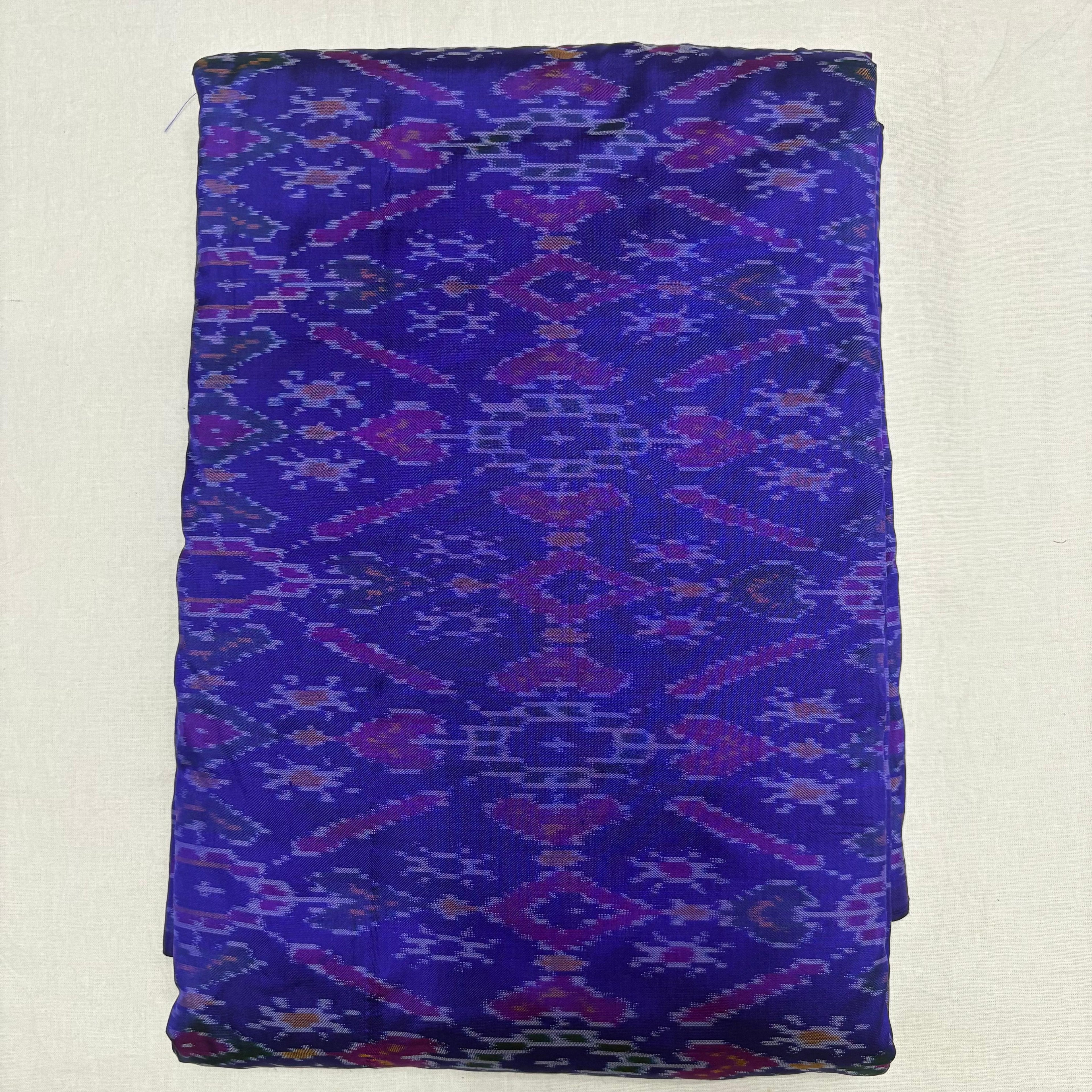 HAND WOVEN DOUBLE IKAT SOFT SILK VOILET FABRIC - pochampallysarees.com