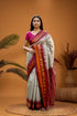 Pochampally-Ikkat-Silk-Gray-Red-Sari-pochampallysarees.com