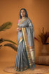 Pure-Soft-Silk-Gray-Blue-Sari-Pochampallysarees.com