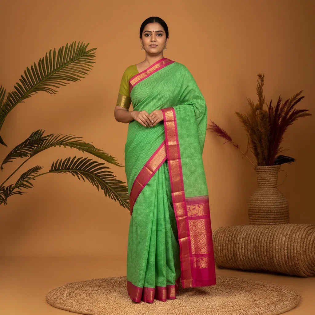 PURE GADWAL COTTON SARI- Z01 - pochampallysarees.com