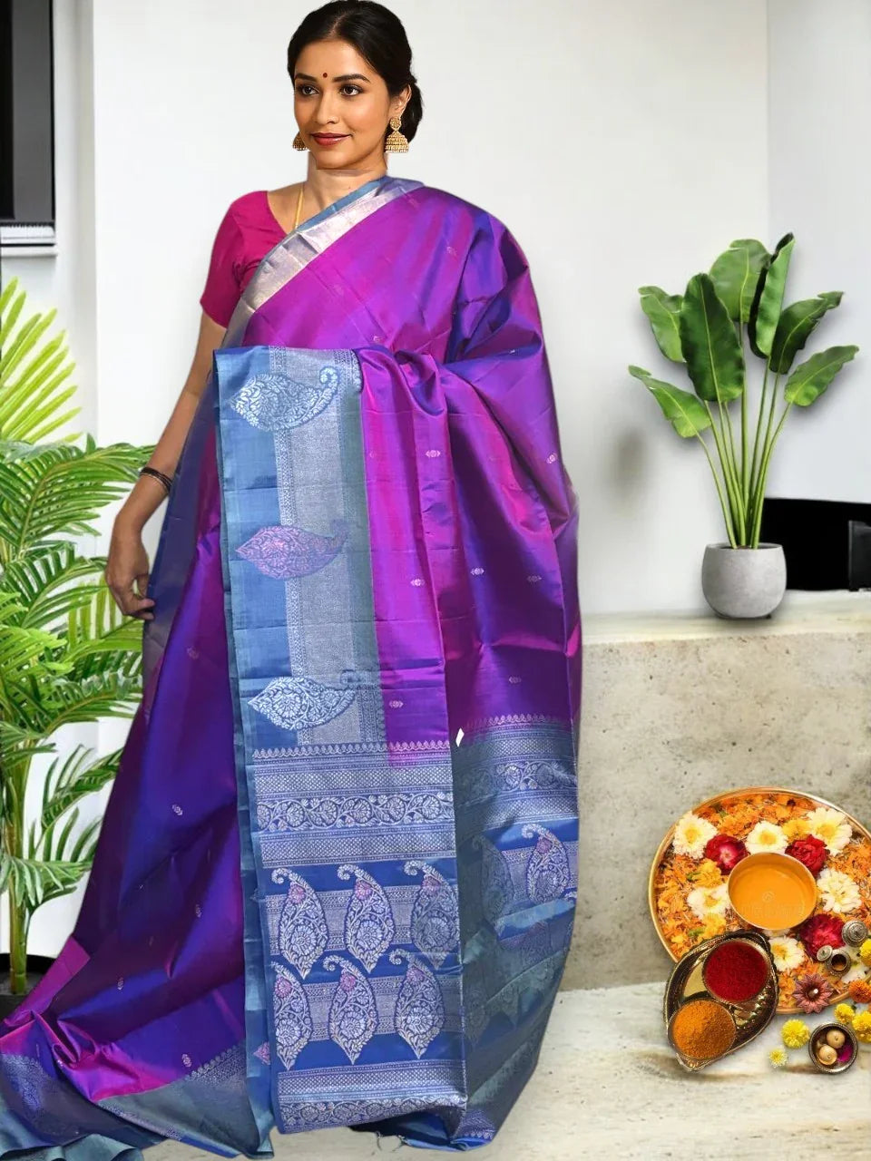 PURE SOFT SILK PURPLE SARI