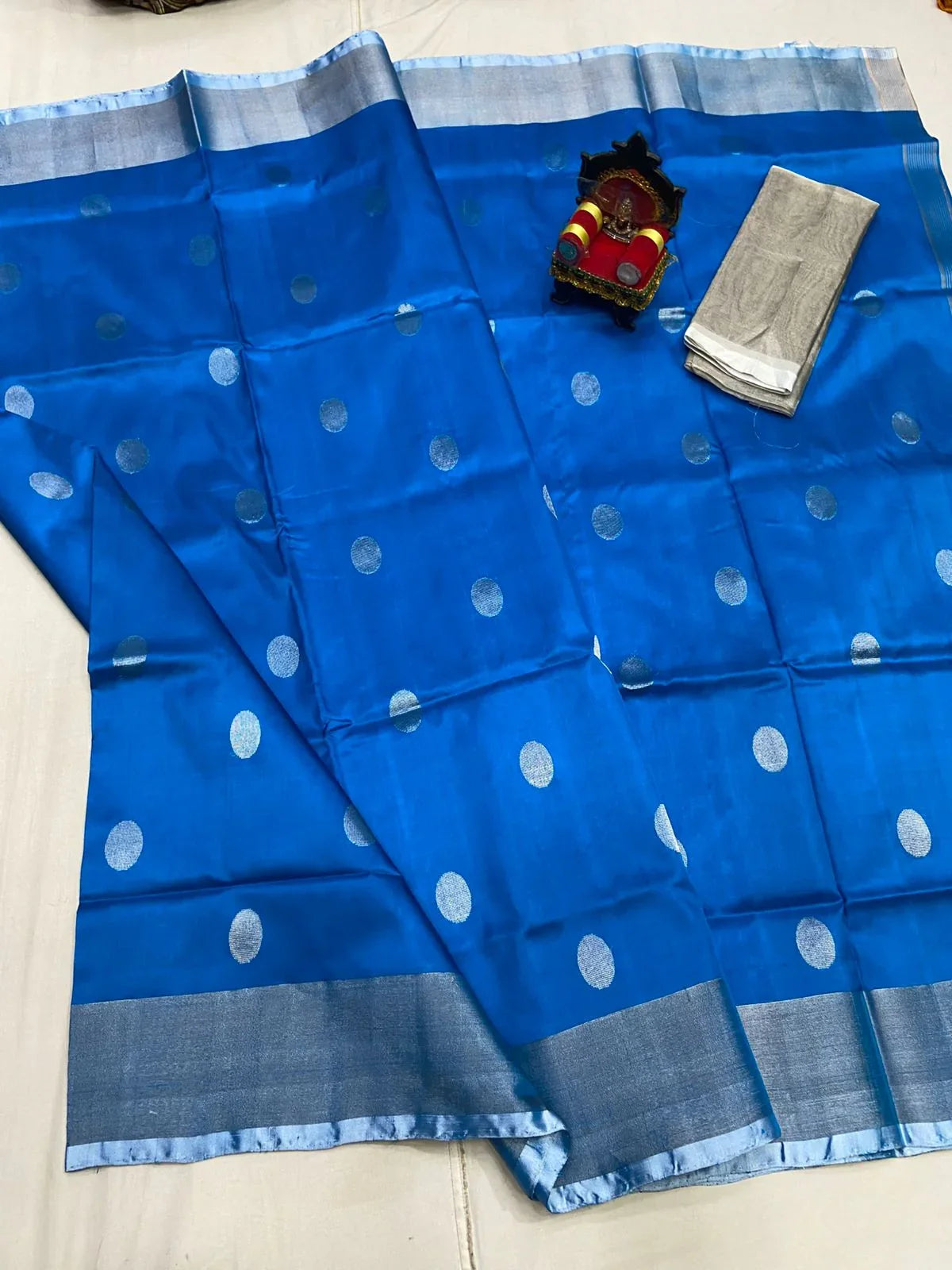 UPPADA PATTU SILVER BORDER SAREE