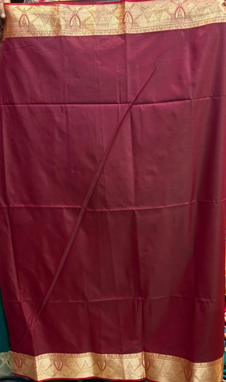 Exquisite Deep Teal Dharmavaram Pattu Saree with Contrast Copper Zari Border - pochampallysarees.com