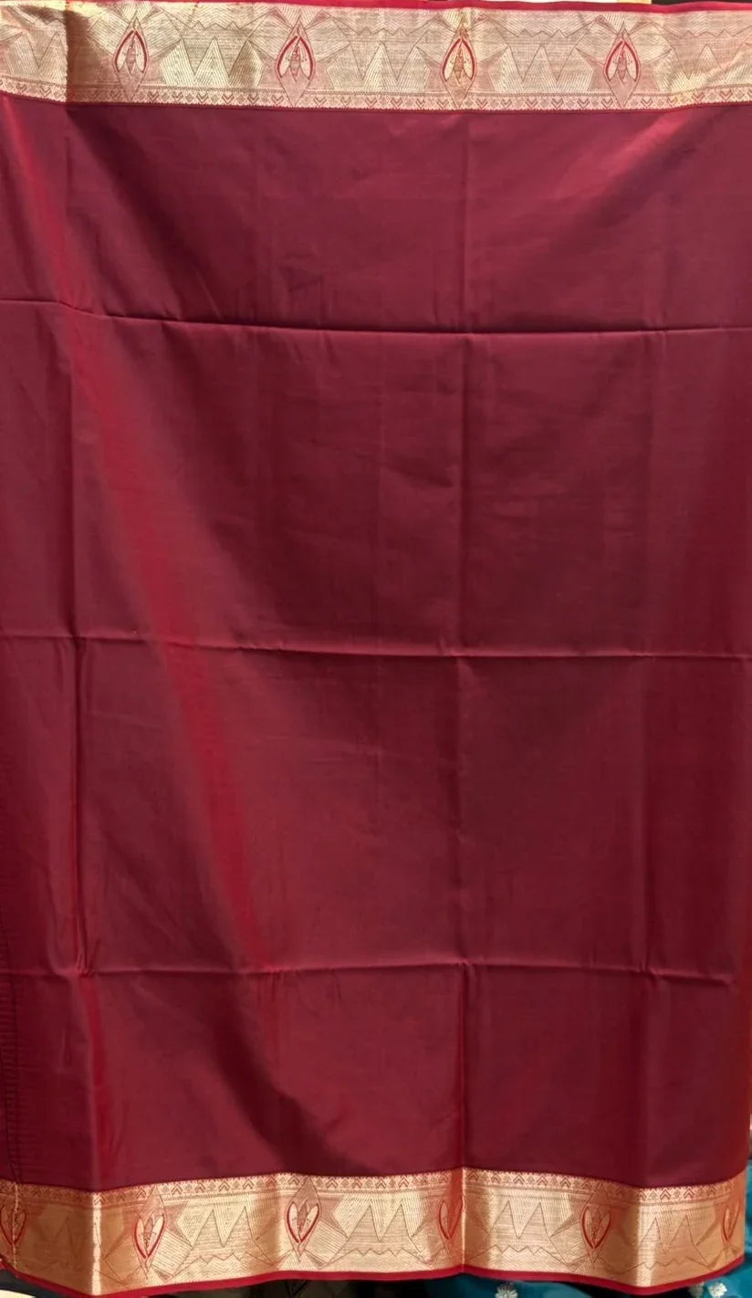Exquisite Peacock Blue Dharmavaram Silk Saree with Rich Copper-Red Pallu - pochampallysarees.com
