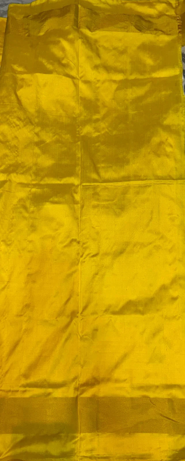 Pure Pochampally Ikkat Silk Saree in Cream and Mustard Yellow with Silk Mark - pochampallysarees.com